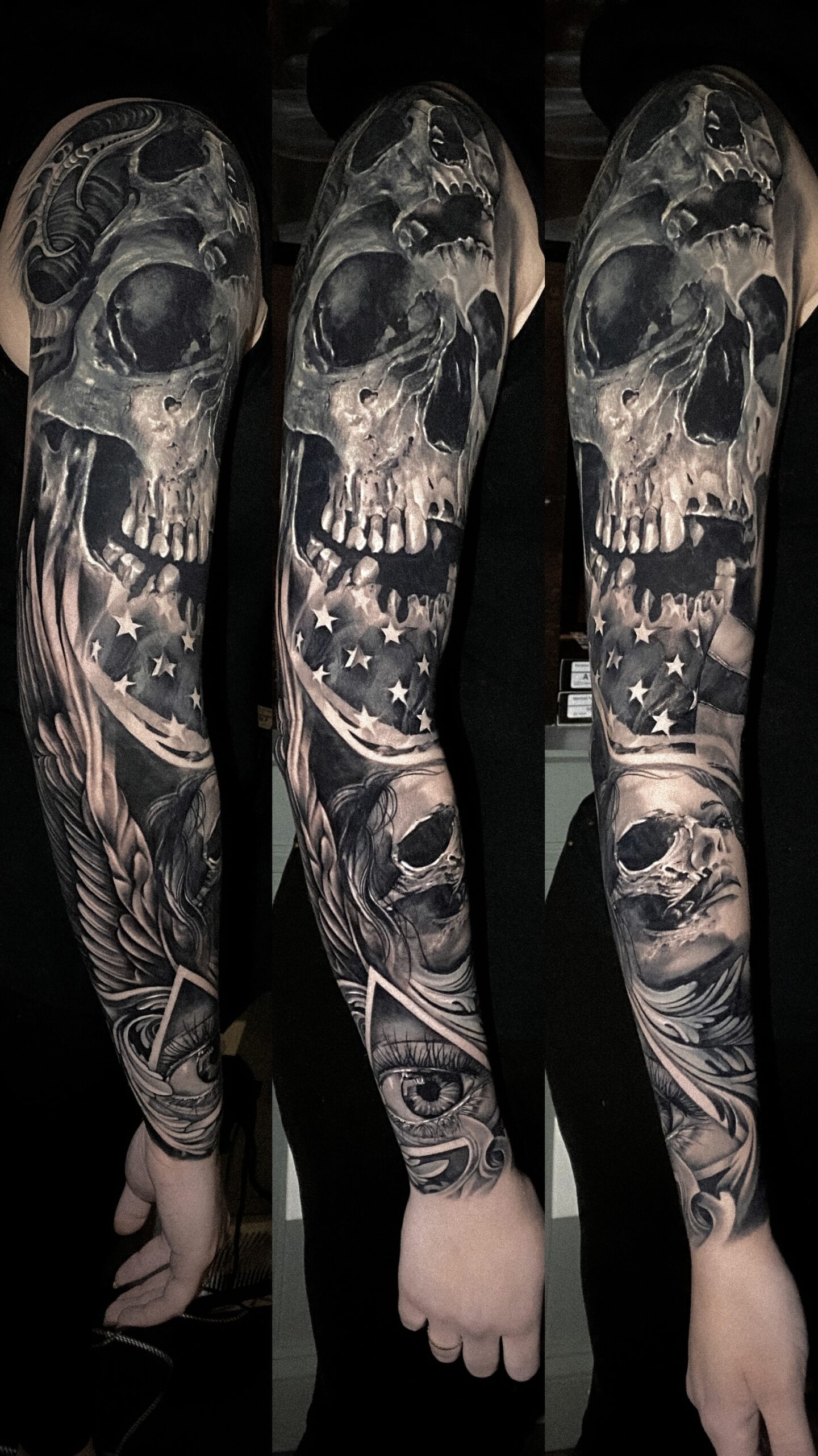 Black and Grey Realism Tattoos