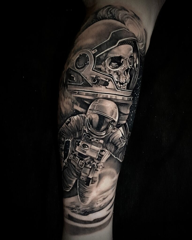 Black and Grey Realistic Tattoo